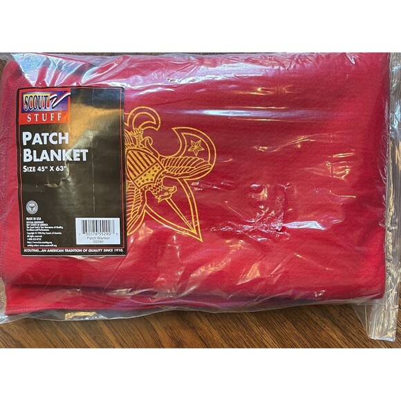 Vintage Boy Scouts of America Red Patch Blanket 1996 Official Equipment USA Red - Picture 1 of 5